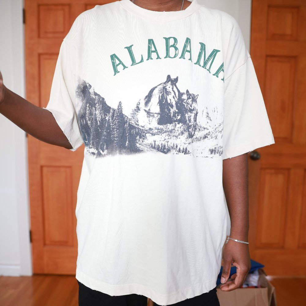 Jaded London oversized t-shirt in green with alabama print